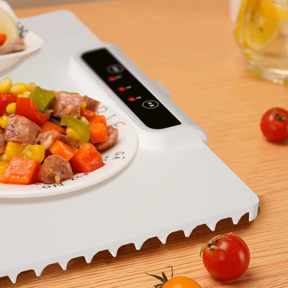 Foldable Smart Warming Tray – Adjustable Silicone Heating Mat for Meals & Parties