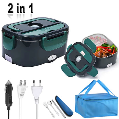 Electric Heated Lunch Box – 1.5L Stainless Steel Portable Food Warmer