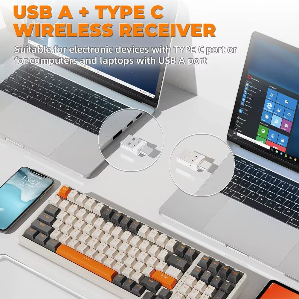 K96 Wireless Mechanical Keyboard – 100-Key Layout, Red Switches, Dual Mode (2.4G + BT5.0), Hot Swappable