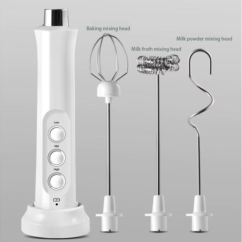 Wireless Milk Frother – USB Rechargeable, 3-Speed Handheld Foam Maker