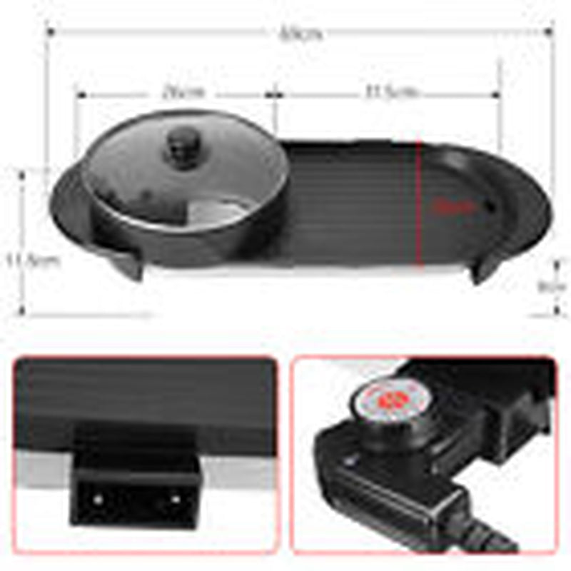 2-in-1 Electric Hot Pot & BBQ Grill – Smokeless Combo