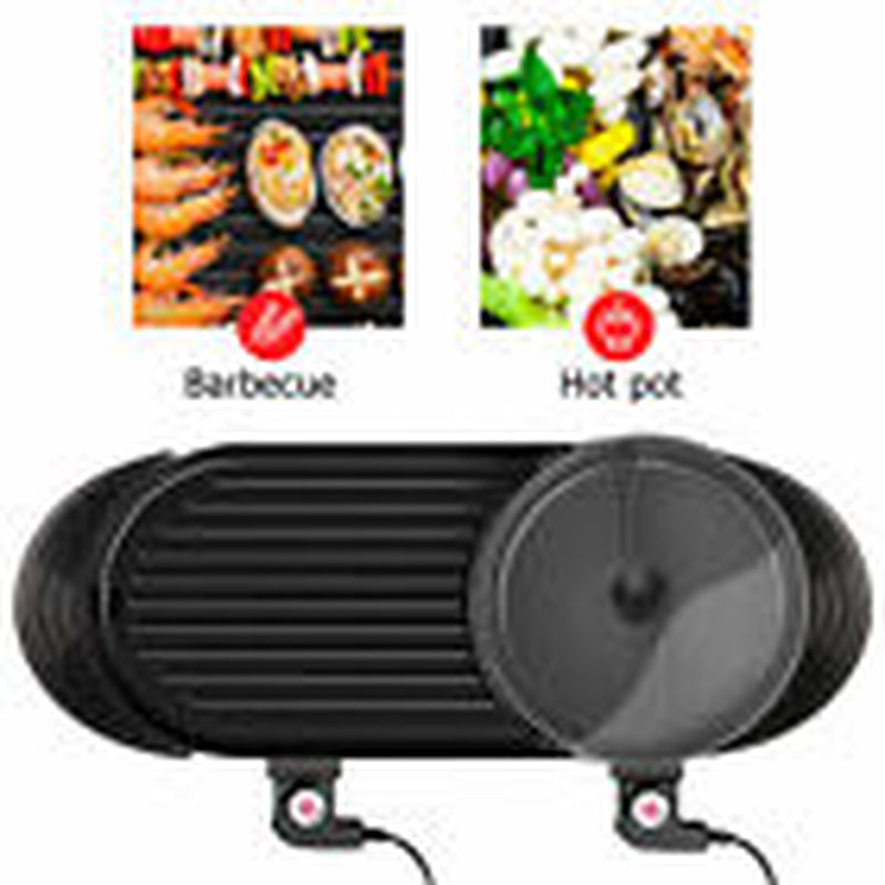 2-in-1 Electric Hot Pot & BBQ Grill – Smokeless Combo