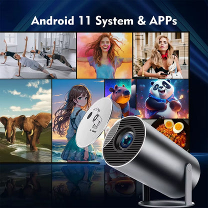HY300 Pro Mini Projector – 4K Decode, Android 11, 720P Native, BT5 & Wi-Fi, 130” Max Display