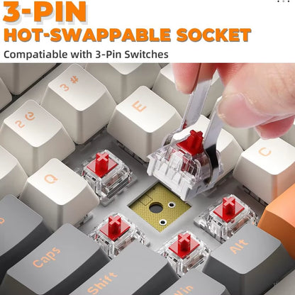 K96 Wireless Mechanical Keyboard – 100-Key Layout, Red Switches, Dual Mode (2.4G + BT5.0), Hot Swappable