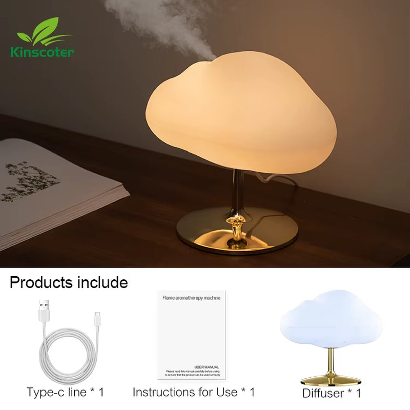 Cloud Aroma Diffuser – Essential Oil Mist with Warm Night Light