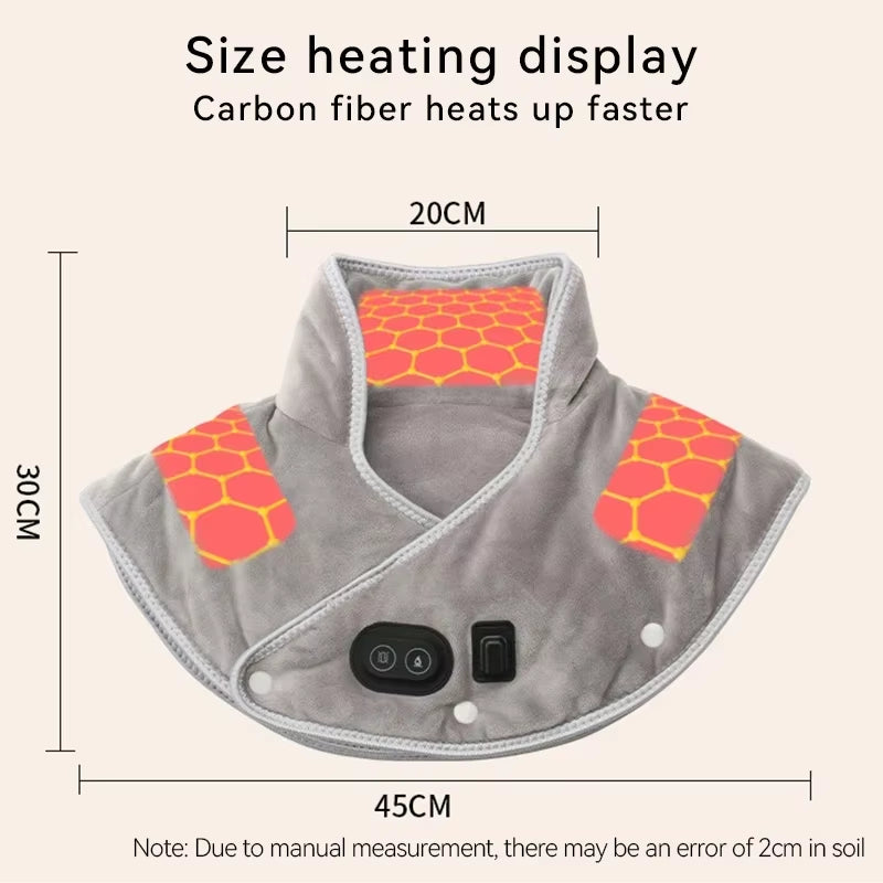 USB Heated Neck & Shoulder Wrap – Plush Thermal Pad with 3 Heat Settings