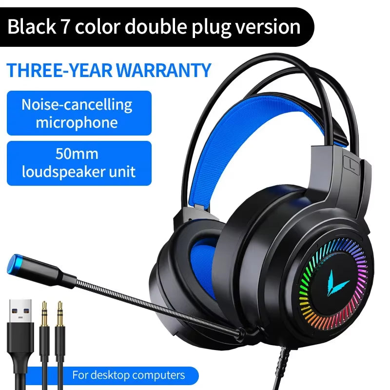 G58/G60 7.1 Surround Sound Gaming Headset – LED Mic Headphones