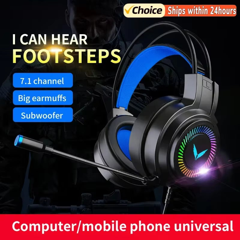 G58/G60 7.1 Surround Sound Gaming Headset – LED Mic Headphones