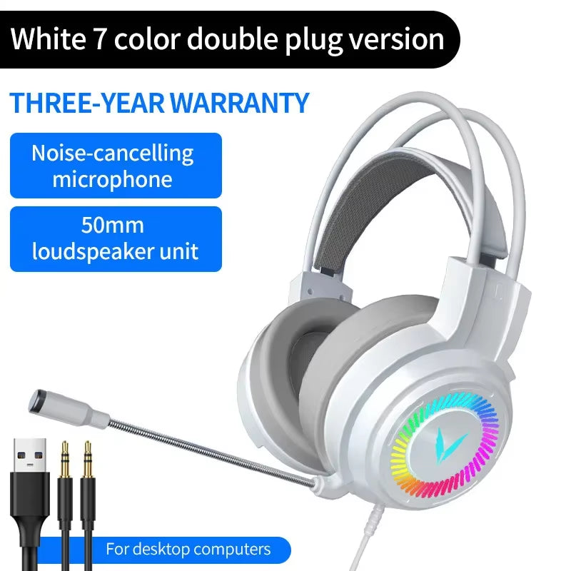 G58/G60 7.1 Surround Sound Gaming Headset – LED Mic Headphones