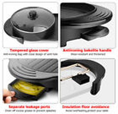 2-in-1 Electric Hot Pot & BBQ Grill – Smokeless Combo