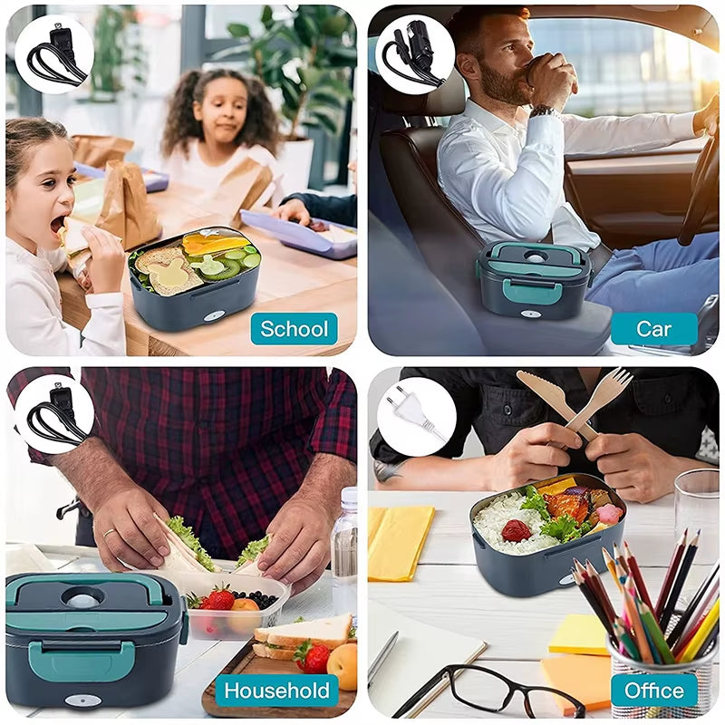 Electric Heated Lunch Box – 1.5L Stainless Steel Portable Food Warmer