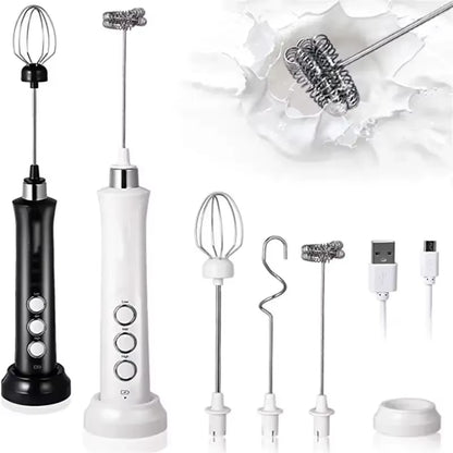 Wireless Milk Frother – USB Rechargeable, 3-Speed Handheld Foam Maker