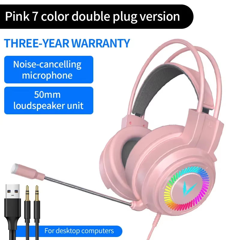 G58/G60 7.1 Surround Sound Gaming Headset – LED Mic Headphones