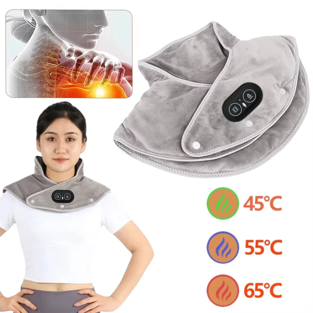 USB Heated Neck & Shoulder Wrap – Plush Thermal Pad with 3 Heat Settings
